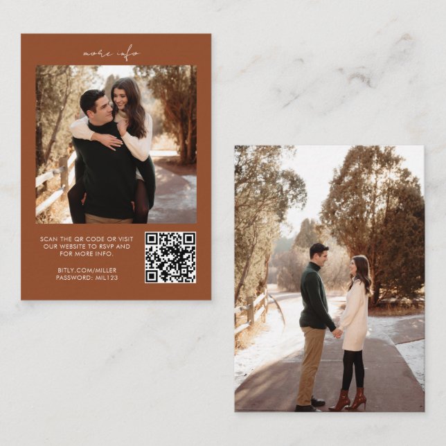 Visita Código QR RSVP Boda Tarjeta de cierre de sitio web (Anverso / Reverso)
