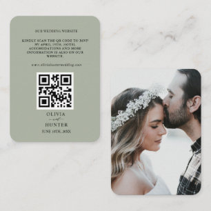 Visita Código QR RSVP Boda Tarjeta de cierre de sitio web