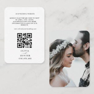 Visita Código QR RSVP Boda Tarjeta de cierre de sitio web