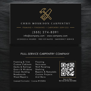 Visita Código QR Tarjeta de carpintería y ebanistería Mar