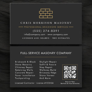 Visita Código QR Tarjeta de Empresa de Albañilería de Lad