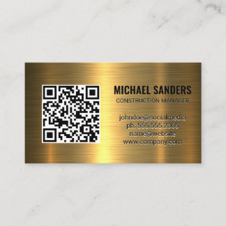 Visita Código QR | Tarjeta de presentación Gold Metallic