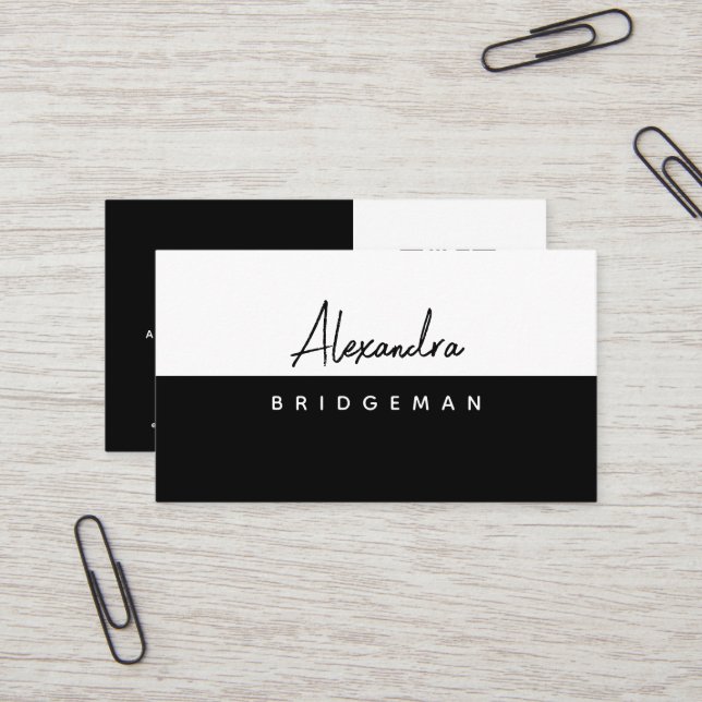 Visita Código QR | Tarjeta de presentación Minimalista en (Anverso/Reverso In Situ)