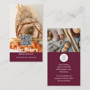 Visita Código QR Tarjeta de presentación para panaderí