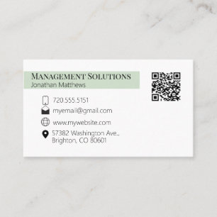 Visita Código QR Tarjeta de presentación verde claro