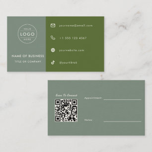 Visita Código QR Verde Salvia Tarjeta de Esteticista Pers