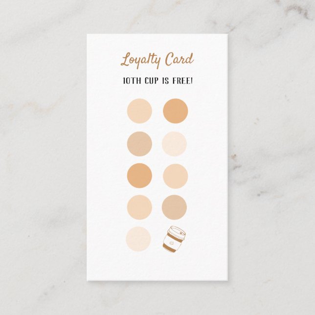 Visita Coffee Shop Loyalty Card, Coffee con tarjeta de fi (Anverso)