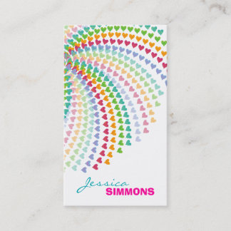 Visita Colorida tarjeta de perfil de corazones arco iris 