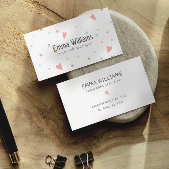 Visita Coloridos puntos de cuidado infantil tarjeta de pr (Subido por el creador)