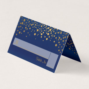 Visita Confetti azul y oro de la marina Colocar tarjeta