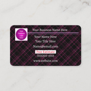 Visita Configuración de la cita   Purple Plaid   Tarjeta 