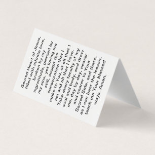 Visita Consección a la tarjeta de oración del Sagrado Cor