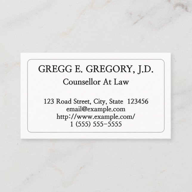 Visita Consejero Profesional En La Tarjeta De Negocios De (Anverso)