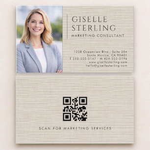 Visita Consultor de Marketing Tarjeta con Código QR Foto 