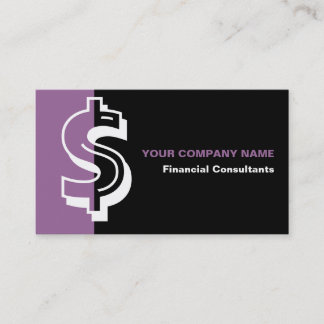 Visita Consultor financiero tarjeta de negocios morada mo