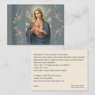 Visita Corazón inmaculado de la tarjeta santa del rezo d