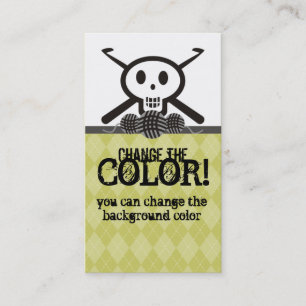 Visita cráneo de los ganchos de ganchillo con la tarjeta