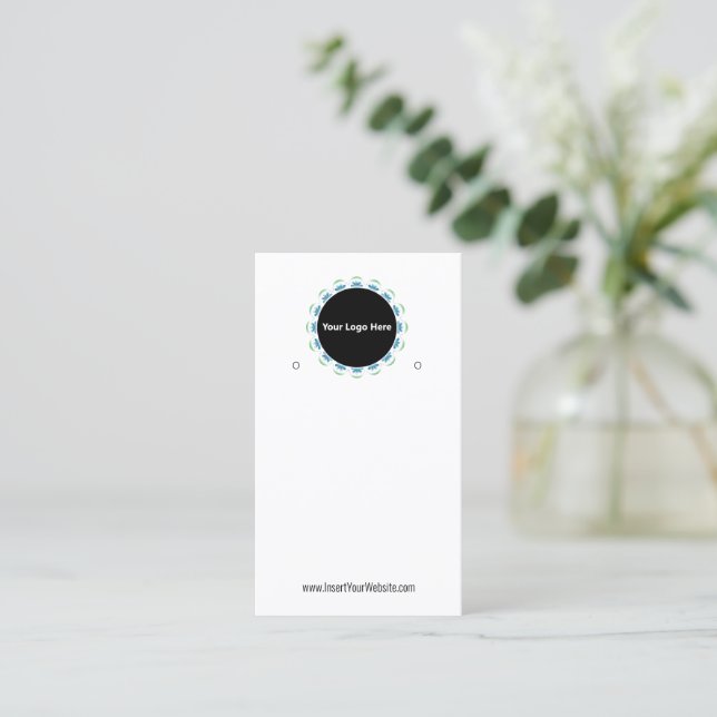 Visita Crea tu tarjeta de presentación de aretes con logo (Anverso de pie)