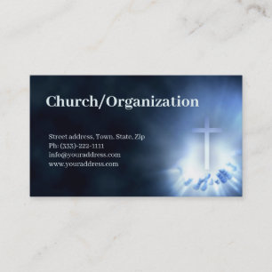 Visita Cruz Cristiana En La Tarjeta De Negocios Azul De M