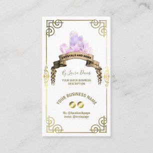 Visita Crystal Shop White And Gold Tarjeta De Negocios