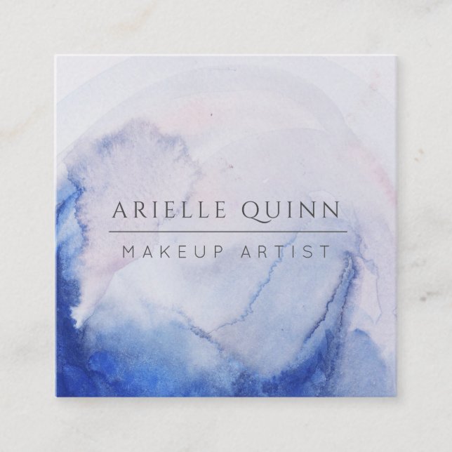 Visita Cuadrada Abstract Watercolor Makeup Artista tarjeta de visi (Anverso)
