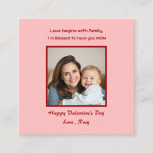 Visita Cuadrada Adorable tarjeta de San Valentín para niños