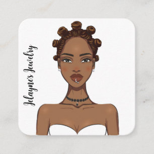 Visita Cuadrada atractiva tarjeta de pendientes para mujer negra