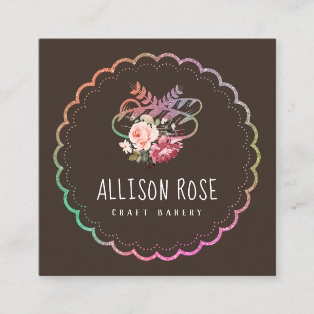 Visita Cuadrada Bonita tarjeta de presentación de panadería person (Anverso)