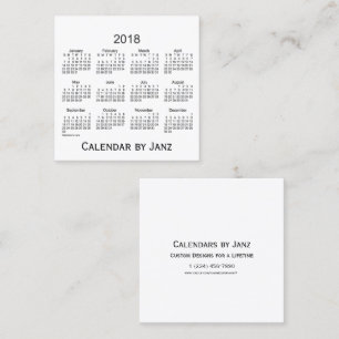 Visita Cuadrada Calendario de 2018 blancos por la tarjeta de