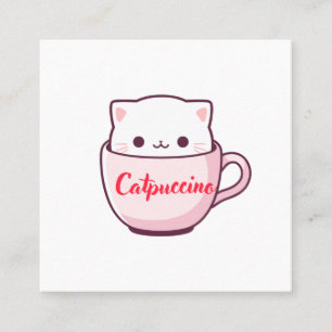 Visita Cuadrada "Catpuccino Tarjeta de Presentación de Negocio de