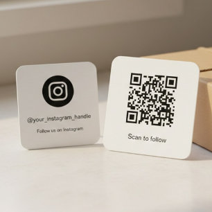 Visita Cuadrada Código QR de Instagram Tarjeta de seguimiento de