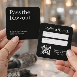 Visita Cuadrada Código QR de Tarjeta de Referir un Amigo para Saló