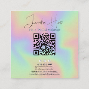 Visita Cuadrada Código QR moderno social Media Tarjeta de presenta