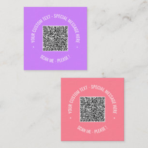 Visita Cuadrada Código QR personalizado y tarjeta de presentación 