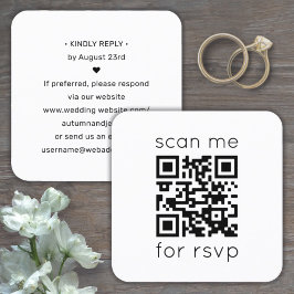 Visita Cuadrada Código QR RSVP Boda Sitio Web Tarjeta de cierre cu