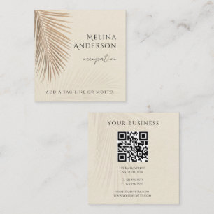 Visita Cuadrada Código QR Tarjeta de presentación Palm Square Trop
