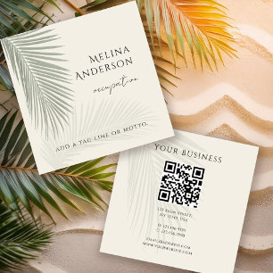 Visita Cuadrada Código QR Tarjeta de presentación Palm Square Trop