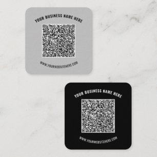 Visita Cuadrada Código QR y texto Personalizado Tarjeta de present
