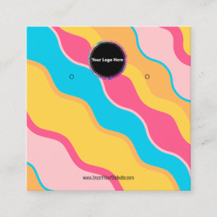 Visita Cuadrada Crea la tarjeta de exhibición de aretes con logoti