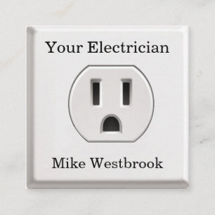 Visita Cuadrada Diseño de tarjeta de presentación de electricista