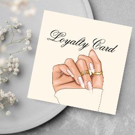 Visita Cuadrada Elegante Moda Salón Nal Tarjeta de Lealtad Manicur