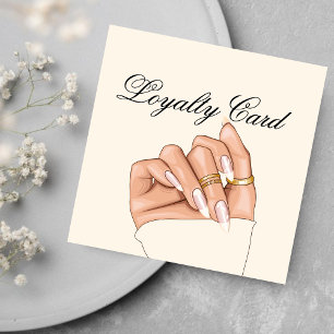 Visita Cuadrada Elegante Moda Salón Nal Tarjeta de Lealtad Manicur