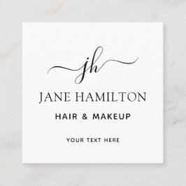 Visita Cuadrada Elegante Monograma Nombre inicial Tarjeta de prese