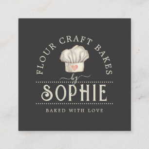 Visita Cuadrada Elegante tarjeta de presentación con logotipo Bake