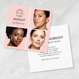 Visita Cuadrada Elegante tarjeta de presentación de maquillaje con