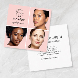 Visita Cuadrada Elegante tarjeta de presentación de maquillaje con