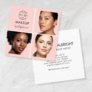 Visita Cuadrada Elegante tarjeta de presentación de maquillaje con