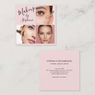 Visita Cuadrada Elegante tarjeta de presentación de maquillaje ros