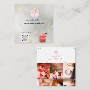 Visita Cuadrada Elegante tarjeta de presentación de velas   Soul C