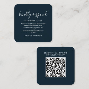 Visita Cuadrada Elegante tarjeta RSVP de respuesta de Boda de códi